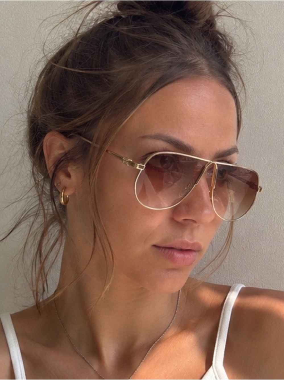 🔥 Oversized Gradient Shield Sunglasses | Gold Frame Brown Lens Y2K Aesthetic